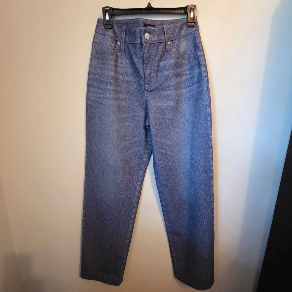 NWOT Modern Express Coated Blue Denim Pants | Women's Size 2
